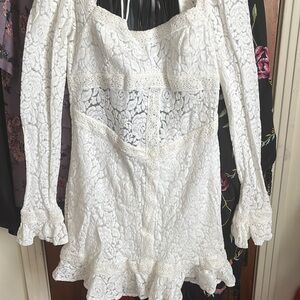 Elegant White Lace Dress